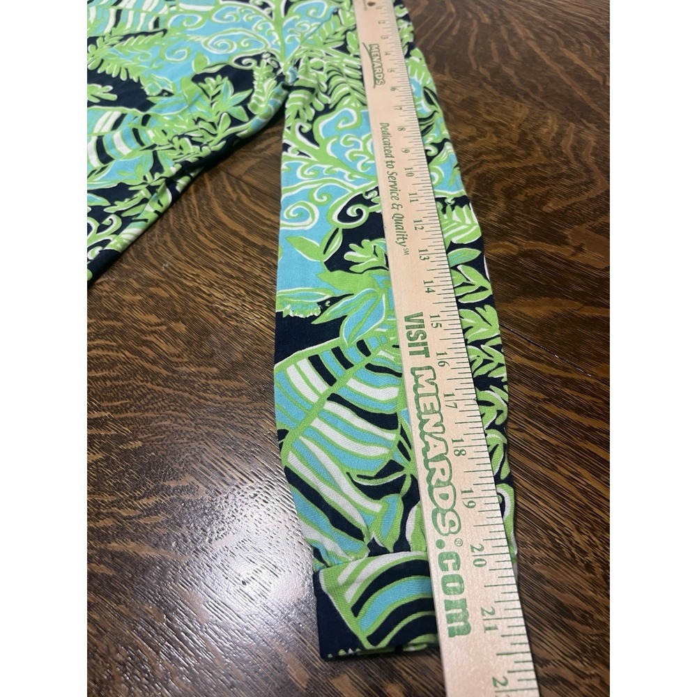 Lilly Pulitzer Ritchie Dress Womens Small Blue Green Tropical Fern Silk Blend - Picture 12 of 12